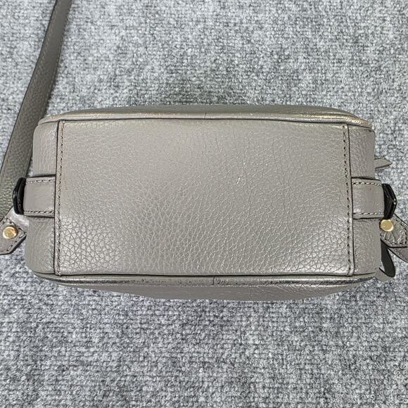 Kate Spade Crossbody Bag Womens Small Gray Pebbled Leather Double Zip Casual - Picture 4 of 16